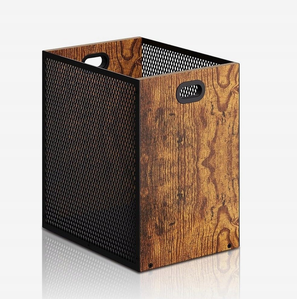 KOSZ NA PAPIER 168L DREWNIANY METALOWY WENTYLOWANY RETRO BIUROWY
