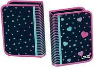 Piórniki - Piórnik z wyposażeniem 23 elementy LOOZZ Hearts granatowy różowy - miniaturka - grafika 1