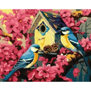 Ideyka Malowanie po numerach - Przytulny domek dla ptaków - Malowanie po numerach - miniaturka - grafika 1