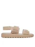 Sandały damskie - Calvin Klein Sandały Sq Molded Sandal Webb HW0HW02872 Beżowy - miniaturka - grafika 1