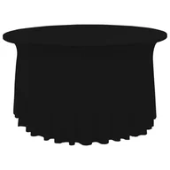 Obrusy i serwetki - vidaXL Elastyczne obrusy z falbaną, 2 szt., 180 x 74 cm, czarne - miniaturka - grafika 1