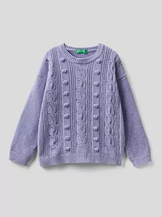 Benetton Sweter w kolorze lawendowym - Bluzy i sweterki niemowlęce - miniaturka - grafika 1