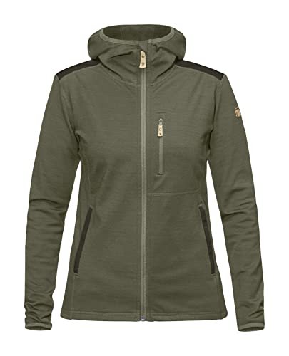Fjällräven Damska bluza z kapturem Keb Fleece zielony zielony (Laurel Green/Deep Forest) S