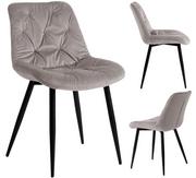 Krzesła - ExitoDesign Krzesło tapicerowane MALMO velvet beżowy - miniaturka - grafika 1