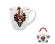 Kubki - Kubek do kawy i herbaty porcelanowy DUO w koszyczku PARZENICA  460 ml - miniaturka - grafika 1