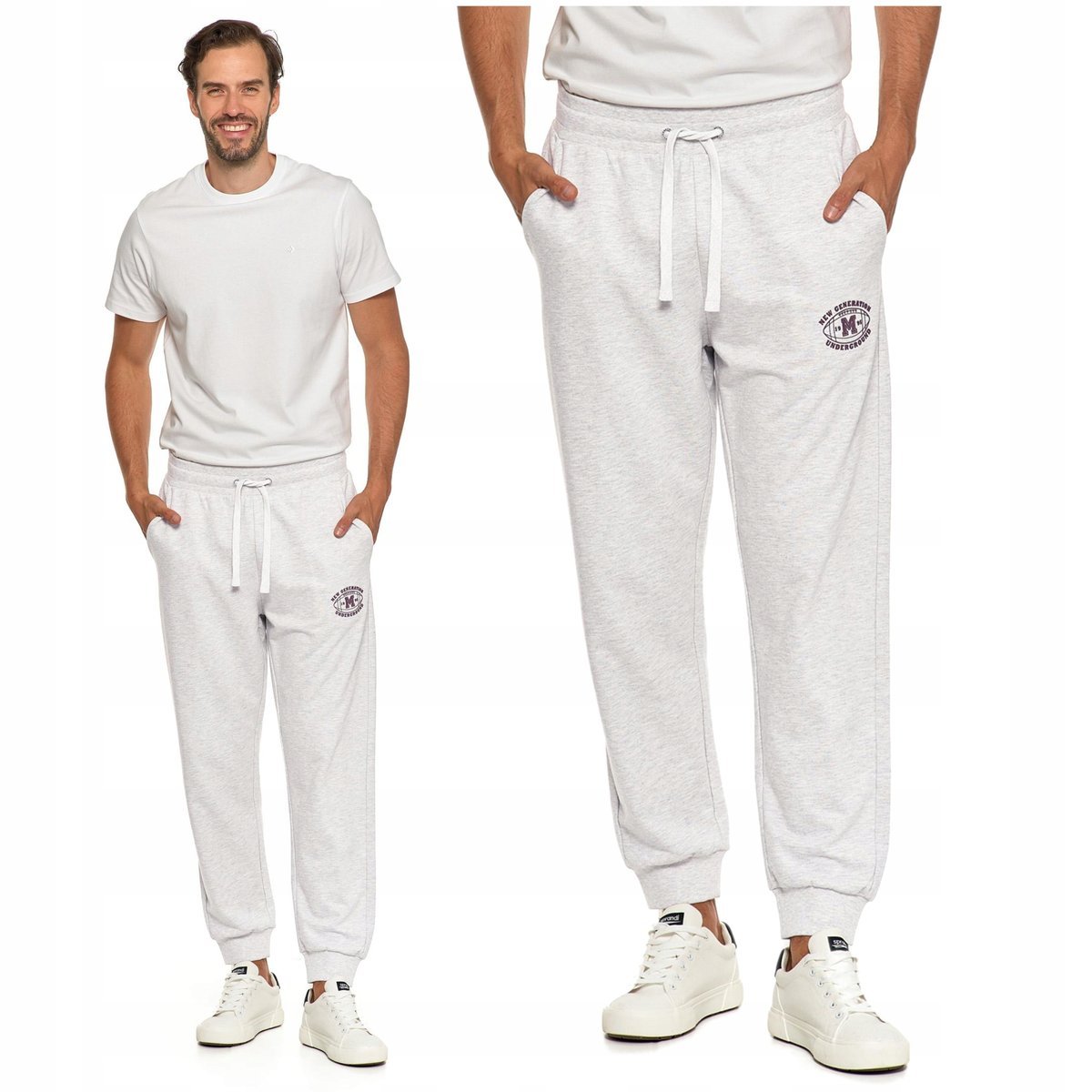 SPODNIE DRESOWE MĘSKIE MORAJ Typu Joggery Wiązane Ze Ściągaczami M