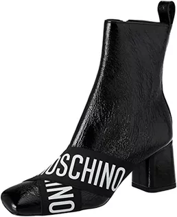 Botki damskie - Love Moschino Damskie botki SCA.nod.grosso75 Naplak, czarne, 38 EU - grafika 1