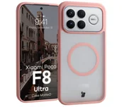Etui i futerały do telefonów - Bizon MatteO do Xiaomi POCO F8 Ultra Półprzezroczyste z różową ramką - miniaturka - grafika 1