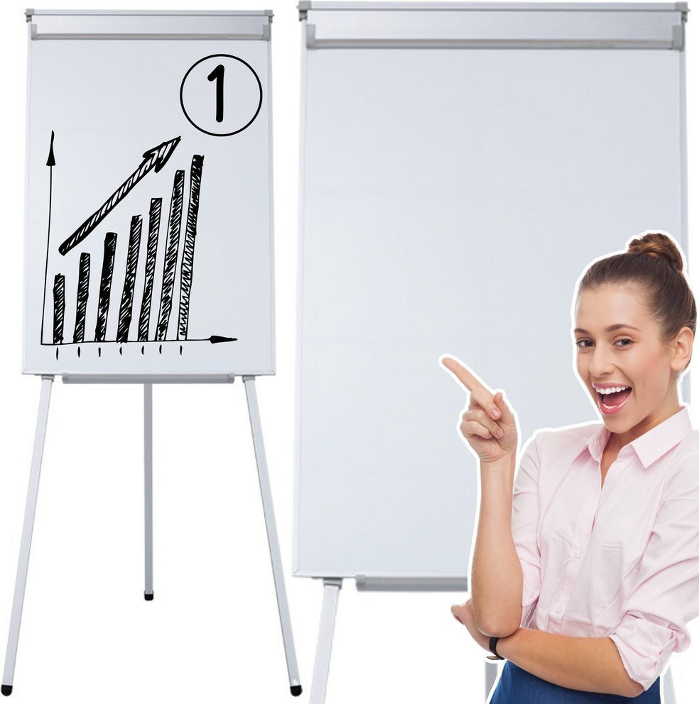 Flipchart LeanToys Tablica Magnetyczna Flipchart Na Trójnogu Biała 70x100cm LEAN Toys