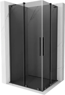 Mexen Velar L Duo kabina prysznicowa rozsuwana 100x90 cm, grafit, gun gray szczotkowana - 871-100-090-02-43-66 - Kabiny prysznicowe - miniaturka - grafika 1