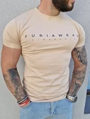 Koszulki męskie - Koszulka męska beżowa Furia Wear - miniaturka - grafika 1