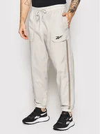 Spodnie sportowe męskie - Reebok Spodnie dresowe Myt Woven HB5945 Beżowy Regular Fit - miniaturka - grafika 1