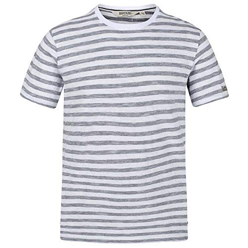 Regatta Męska koszula Tariq z krótkimi rękawami biały/granatowy. XL