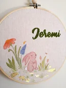 Pamiątka Chrztu Świętego - Wielkanocny zając, obrazek z imieniem dziecka - miniaturka - grafika 1