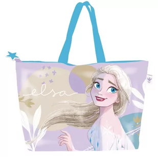 Torba Plażowa Na Zamek Elsa Elza Frozen Disney Duża 48/15/32 Cm Shopper - Plecaki szkolne i tornistry - miniaturka - grafika 1