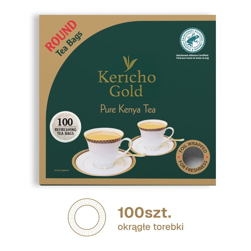 Herbata czarna Kericho Gold klasyczna 100 sztuk okrągłe torebki Premium