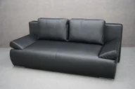 Sofy i kanapy - Sofa Rozkładana Lima Czarna Skóra Ekologiczna 210X100X90 Cm B 4174 - miniaturka - grafika 1