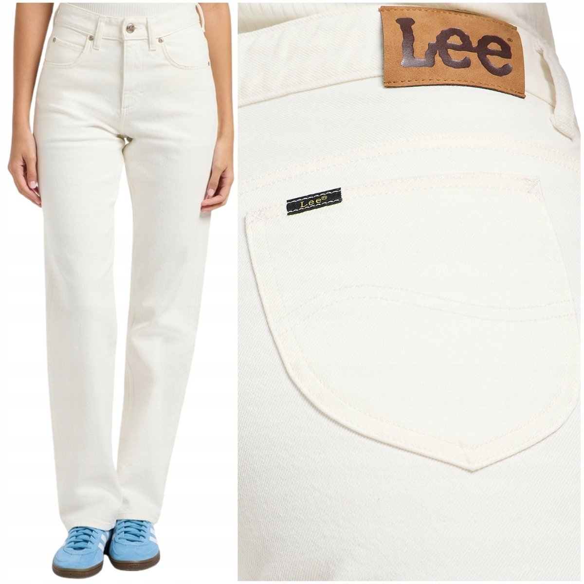 Lee RIDER CLASSIC wysokie proste luźne damskie spodnie jeansowe W27 L33