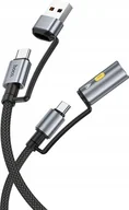 Ładowarki samochodowe - HOCO kabel All-in-one USB A / Typ C do Typ C / Zapalniczka samochodowa 3A 60W U138 1,2 m czarny - miniaturka - grafika 1