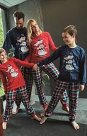 Piżamy męskie - Męska piżama świąteczna granatowa 115/236 Snowman, Kolor granatowy, Rozmiar S, Cornette - Intymna - miniaturka - grafika 1