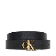 Paski - Pasek Damski Calvin Klein Facet Ck Buckle 25Mm Pebble Rev/ LV04F7044G Czarny - miniaturka - grafika 1