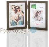 Ramki na zdjęcia - Ramka podwójna, Pinia Kawowa (na 2 zdjęcia 10x15cm) - miniaturka - grafika 1