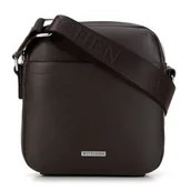 Torby męskie - Męska listonoszka z regulowanym paskiem brązowa - miniaturka - grafika 1