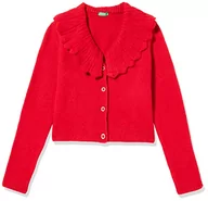 Swetry damskie - United Colors of Benetton Dziewczęcy kardigan M/L 17BTC600D kurtka z dzianiny, czerwony 015, 170 cm - miniaturka - grafika 1