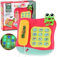 Zabawy w naśladowanie dorosłych - Kolorowy grający telefon z przyciskami gra melodie świeci ZA4625 - miniaturka - grafika 1