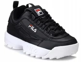 Sneakersy damskie - Buty sportowe Fila Disruptor sneakersy damskie czarne z białą podeszwą 36 - miniaturka - grafika 1