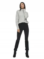 Swetry damskie - JDY SZARY SWETER DAMSKI PÓŁGOLF Z WARKOCZOWYM WZOREM M JPA - miniaturka - grafika 1