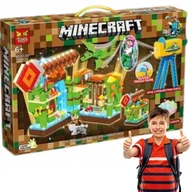 Klocki - Klocki Minecraft Atak na zieloną FORTECĘ Baza 370ele LED Projektor Figurki - miniaturka - grafika 1