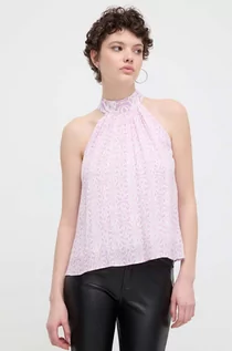 Bluzki damskie - Desigual bluzka SOFÍA damska kolor fioletowy wzorzysta 24SWBW18 - grafika 1