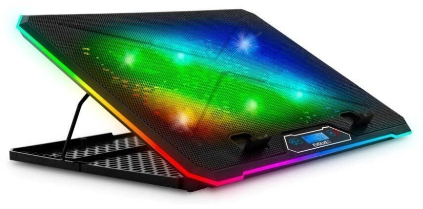 EVOLVEO Ania 9RGB, chłodząca podkładka pod laptop, RGB podświetlenie wentylatorów i obwodu