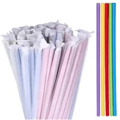 Naczynia i sztućce jednorazowe - Rurki papierowe pojedyńczo pakowane 6mm x 150 do picia drinków napojów kolorowe na urodziny - miniaturka - grafika 1