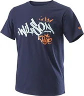 Koszulki męskie - Wilson Wilson Paris Hope Tech Youth Tee WRA816001 Granatowe M - miniaturka - grafika 1