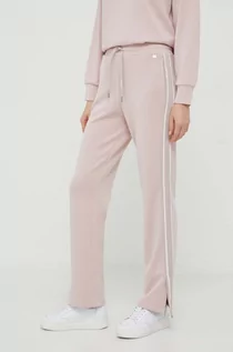 Spodnie damskie - Joop! spodnie dresowe kolor różowy wzorzyste - grafika 1