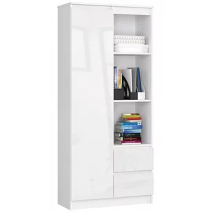 REGAŁ BIUROWY R 80 cm CLP R11 BIAŁY / BIAŁY POŁYSK - Regały biurowe - miniaturka - grafika 1