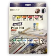 Przybory szkolne - Farba akrylowa w sztyfcie 12 kolorów MUNGYO - miniaturka - grafika 1