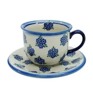 Filiżanki - Ceramiczna filiżanka ze spodkiem Ceramika Bolesławiec - miniaturka - grafika 1
