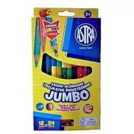 Przybory szkolne - Kredki ołówkowe dwustronne jumbo ASTRA - 12=24 kolory z temperówką, tęczowa kredka dwustronna w komplecie 312023909 - miniaturka - grafika 1