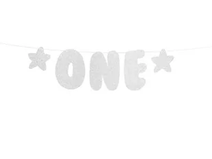 Party Deco Baner na roczek 1 birthday - One - 50 cm - 1 szt. GRL44-019B - Baby shower i roczek - miniaturka - grafika 1