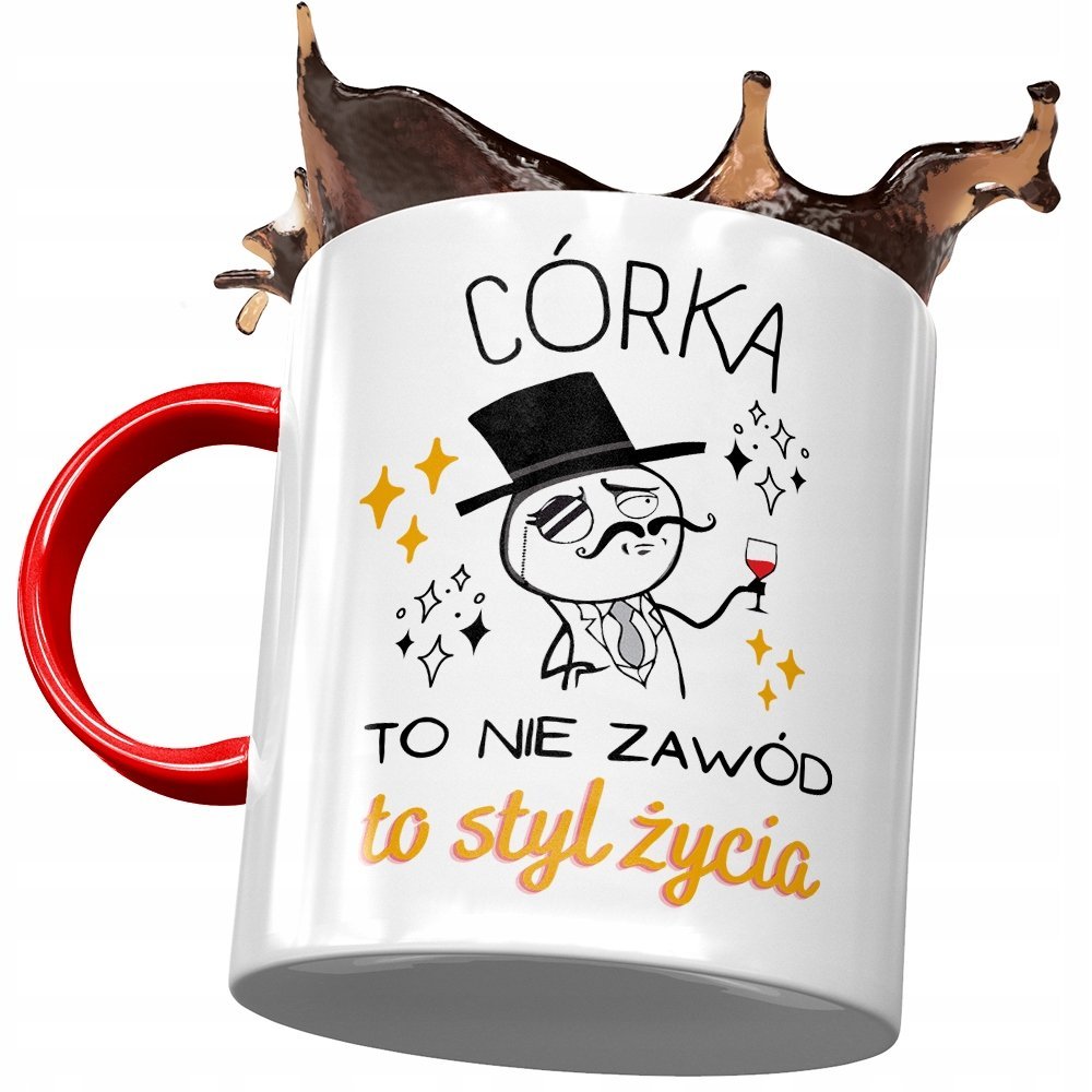 Kubek Czerwony Dla Córki na Dzień Dziecka Prezent z Nadrukiem ze Zdjęciem + Opakowanie na prezent (wzór 02)