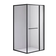 Kabiny prysznicowe - Czarna prostokątna kabina prysznicowa Kira 100x80 drzwi rozsuwane do wewnątrz - miniaturka - grafika 1