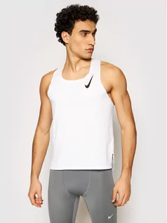 Koszulki i topy damskie - Nike Koszulka techniczna Aeroswift Singlet CJ7835 Biały Slim Fit - grafika 1
