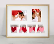 Ramki na zdjęcia - Ramka Na Zdjęcia Prezent Na Dzień Ojca Jasne Drewno. Ramka Z Passe Partout O Rozmiarze 30X40 Cm - miniaturka - grafika 1