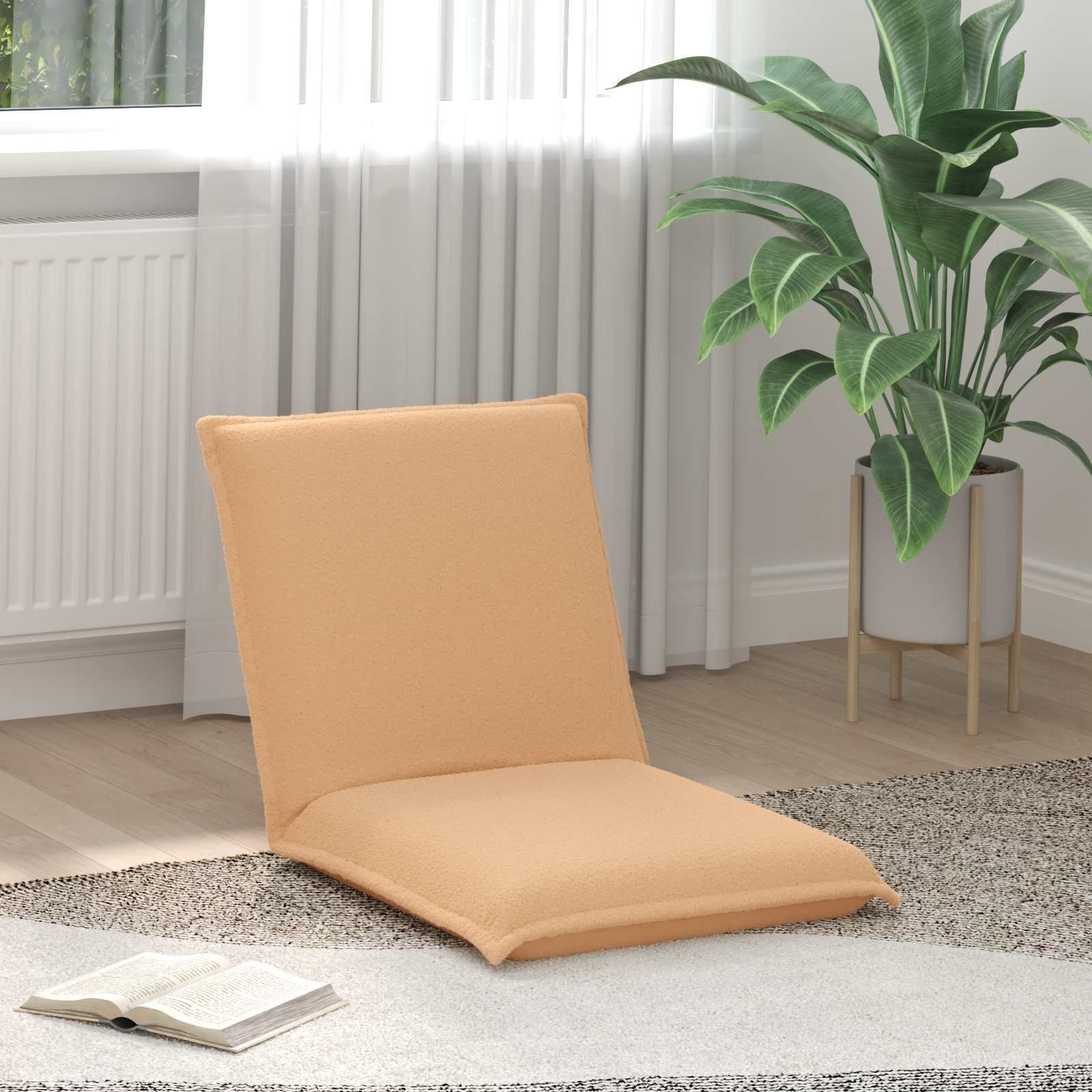 vidaXL vidaXL Krzesło na podłogę Beżowy 54 x 64 x 59 cm Tkanina owcza