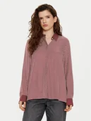 Koszule damskie - Tommy Hilfiger Koszula WW0WW44036 Bordowy Relaxed Fit - miniaturka - grafika 1