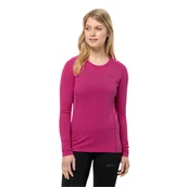 Bielizna sportowa damska - Damska koszulka z długim rękawem Jack Wolfskin INFINITE L/S W new magenta - XS - miniaturka - grafika 1