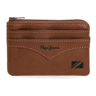Pepe Jeans Kurtka Portfel Brązowy 11x7x1,5 cm Skóra by Joumma Bags, Brązowy brązowy, Talla única, portmonetka - Portfele - miniaturka - grafika 1